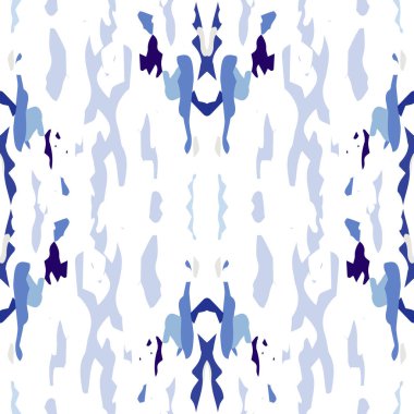 Boya dokusu. Shibori, Lekesiz Şablon. Coğrafi doku. El boyası çizilmiş. Mavi Cyan Kabilesi Folklor Vintage Duvar Kağıdı Geometrik Örgü Boya Kalıbı.
