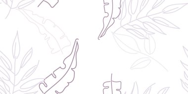 Tropik Yaprak. Modern Motif. Pastel Bir Çizgi Çizimi. Orman baskısı. Yeşillik Yazı Kusursuz Düzen. Yeşillik Vektörü Arkaplanı. Sanatsal Botanik Yüzey. Moda için soyut bitki dokusu