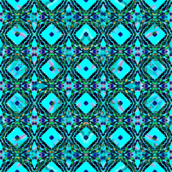 Geometrische Stammestextur Blau Cyan Indigo Teppich Portugal Türkei Marokkanisches Spanisches — Stockfoto