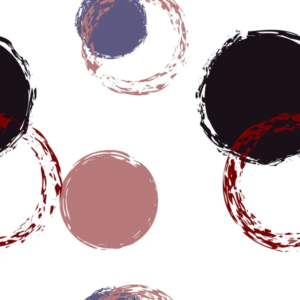 Μαύρο Brush Circle Διανυσματικό Μοτίβο Χωρίς Ραφές Έντονο Σχηματισμένο Σχέδιο — Διανυσματικό Αρχείο