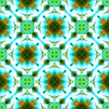 Madalyon Etnik Sanat. Teal, Green, Nane Kumaşı. Talavera, Azulejos Motifi. İspanya, İslam, Arap Kusursuz Düzeni. Eski Folklor Mozaiği. Organik nakış..