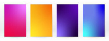 Asgari Poster. Pastel Soft. Gökkuşağı Gradyan Kümesi. Grafik Renk Arkaplanı. Bulanık ağ dokusu. Vektör Modern Banner. Soyut Parlak Duvar Kağıdı. Gradyan Teknoloji Kapağı. Mobil Şablon Tasarımı.