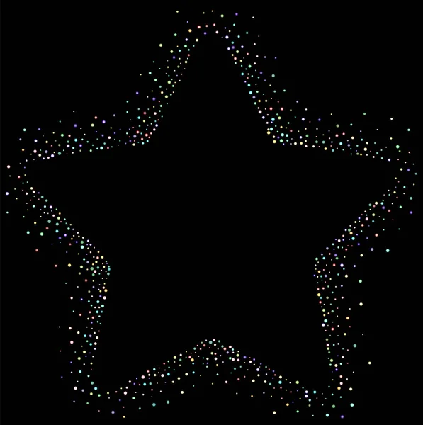 Błyszczące Gwiazdy Holograficzne Spadające Konfetti Sparkle Tęczowe Koło Zębate Błyszczące — Wektor stockowy