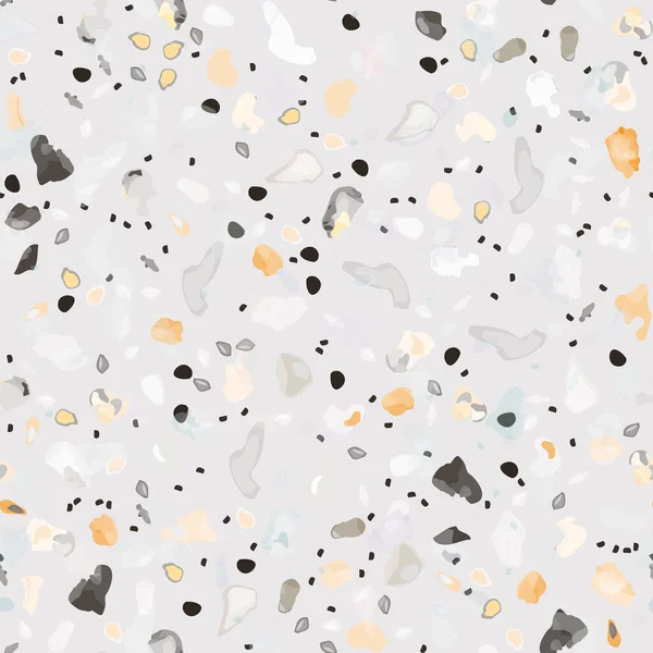 Terrazzo Texture Vector Bodenbelag Nahtloses Muster Boden Granit Strukturiert Stein — Stockvektor