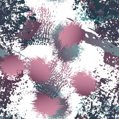 Doku Askeri. Moda Konsepti. İmdat baskısı. Kestane rengi, Gri Çizim. Modern Yüzey Tekstili. Mürekkep lekeleri. Sprey boya. Splash Blots. Sanatsal Yaratıcı Vektör Arkaplanı.