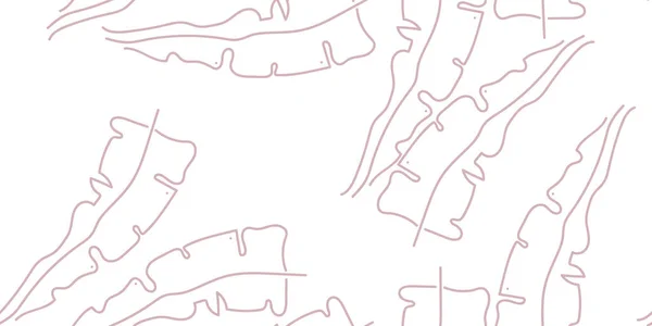 Τροπικό Φύλλο Μοντέρνο Motif Ζωγραφική Pastel One Line Αποτύπωμα Ζούγκλας — Διανυσματικό Αρχείο