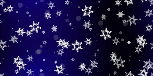 Falling Snowflakes Seamless Pattern Illustration Flying Snow Frost Snowfall Winter — Stock Vector