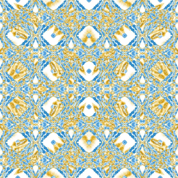Chevron Geometrisk Arabiska Blå Cyan Indigo Textil Marockanskt Spanskt Tryck — Stockfoto