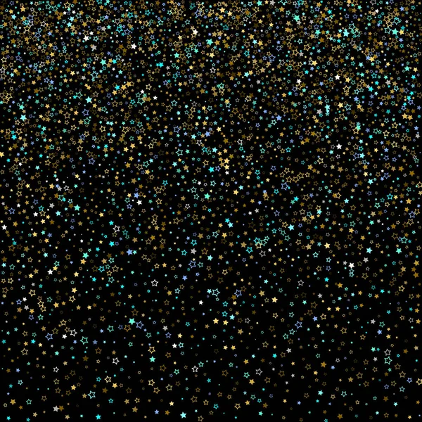 Estrellas Confetti Oro Estrellas Azules Confeti Brillante — Vector de stock