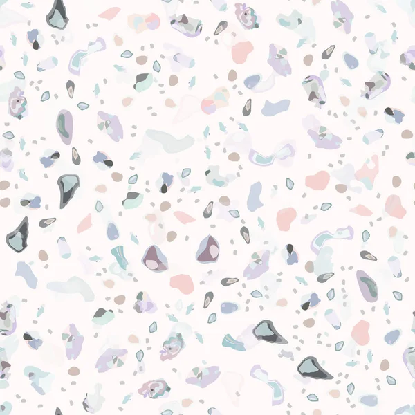 Terrazzo Texture Vector Bodenbelag Nahtloses Muster Boden Granit Strukturiert Stein — Stockvektor