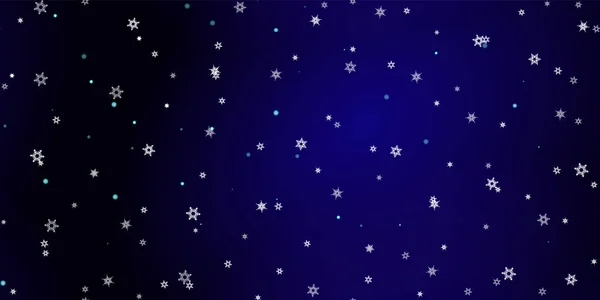 雪の結晶のシームレスなパターン 雪を飛んでイラスト 青い夜の背景にクリスマスのお祝いのための冬のシームレスなプリント 正月のホリデーベクトルイラスト — ストックベクタ