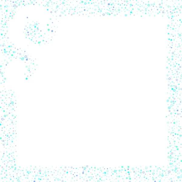 Azul Cian Estrellas Brillo Turquesa Confeti Brillante Pequeños Dispersos Elementos — Vector de stock