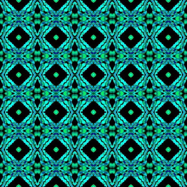 Geometrisk Medaljong Teal Green Och Mint Textile Portugal Turkiets Yta — Stockfoto