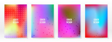 Asgari Poster. Pastel Soft. Gökkuşağı Gradyan Kümesi. Grafik Renk Arkaplanı. Bulanık ağ dokusu. Vektör Modern Banner. Soyut Parlak Duvar Kağıdı. Gradyan Teknoloji Kapağı. Mobil Şablon Tasarımı.