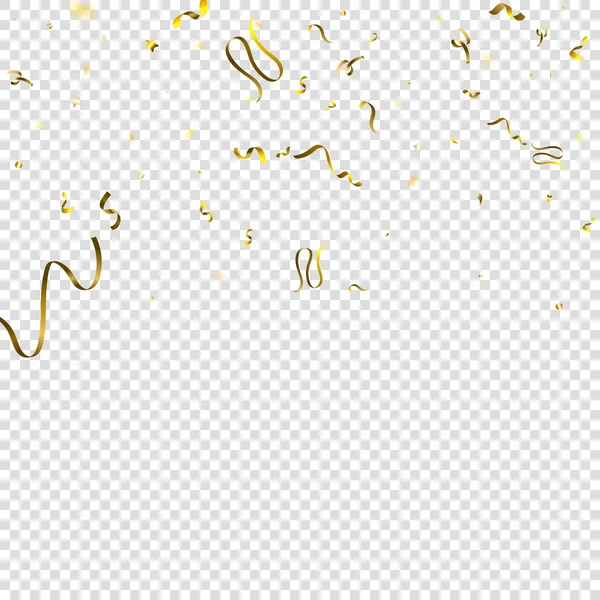 Serpentine Vacances Rubans Gold Foil Streamers Confetti Star Tombé Sur — Image vectorielle