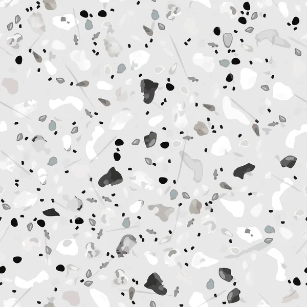 Terrazzo Texture Vector Revêtement Sol Modèle Sans Couture Sol Granit — Image vectorielle