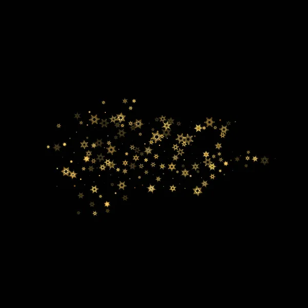 Fallende Schneeflocken Goldenes Muster Illustration Mit Fliegendem Goldschnee Frost Schneefall — Stockvektor