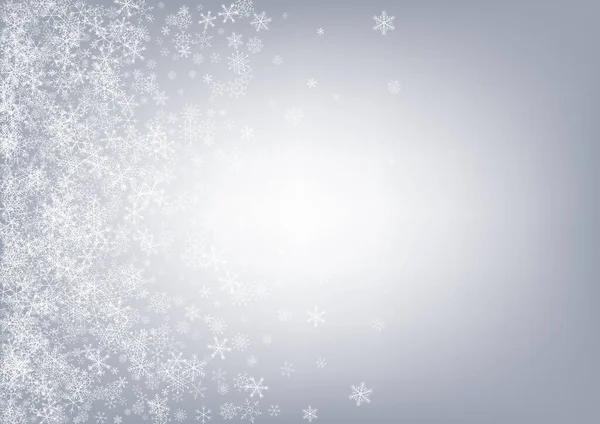 Silber Schneefall Vector Gray Hintergrund. Urlaub — Stockvektor