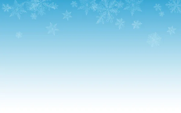 Weiße Schneeflocke Vector Blue Hintergrund. Neu — Stockvektor