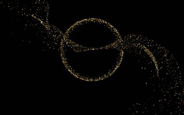 Sarı Yağmur Yıldönümü Vektörü Siyah Arkaplan. 