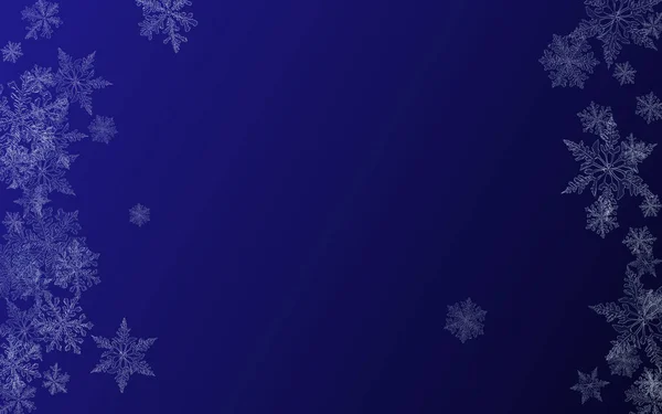 Floco de neve prateado Vector fundo azul. magia — Vetor de Stock