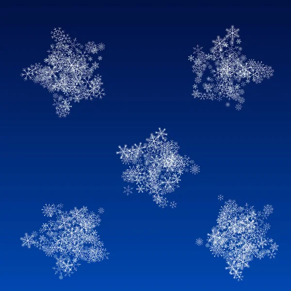 Silver Snowfall Vector sfondo blu. Luce — Vettoriale Stock