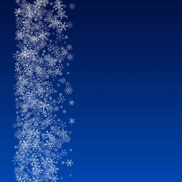 Silver Snowflake Vector sfondo blu. Riassunto — Vettoriale Stock