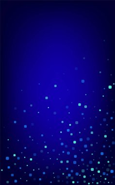 Turkuaz Konfeti Uçan Mavi Vektör Arkaplanı. 