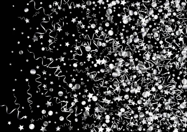 Ruban Argent Abstrait Vecteur Noir Fond. — Image vectorielle