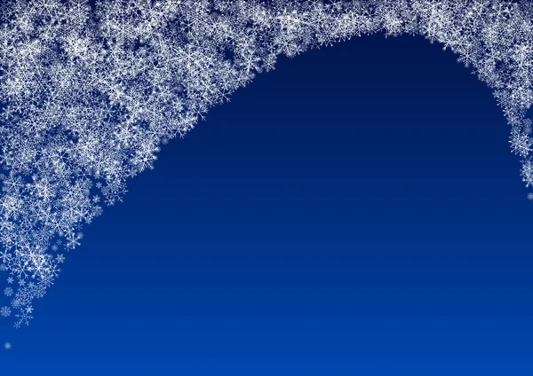 白色降雪矢量蓝色背景。冬季 — 图库矢量图片