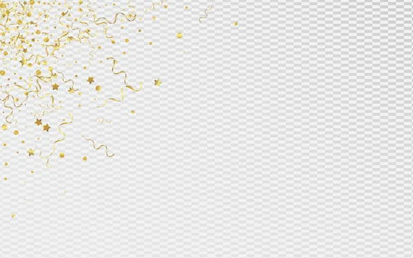 ゴールデンスパイラルお祝いベクトル透明 — ストックベクタ