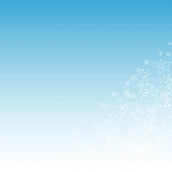 Graue Schneeflocke Vector Blue Hintergrund. Weihnachten — Stockvektor