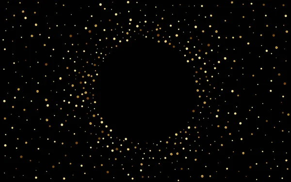 Oro Sparkle Navidad Vector Fondo Negro. — Vector de stock