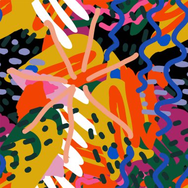 Turuncu ve Siyah Şekil Boya Vektörü Kusursuz 