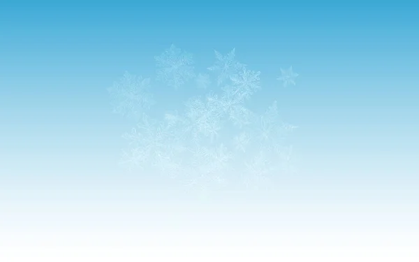 Silver Snowflake Vector sfondo blu. Inverno — Vettoriale Stock