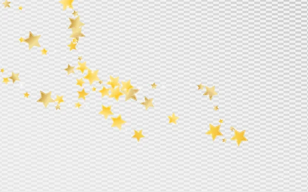 Gold Festive Stars Vector Transparent Background. — Stock Vector