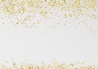 Altın Kurdele Mutlu Vektör Şeffaf Arkaplan. 