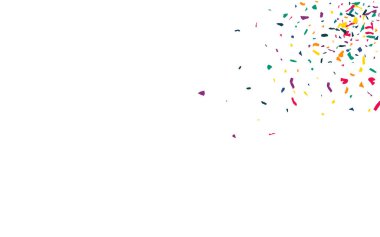 Renkli Kağıt Kutlaması Beyaz Arkaplan. 