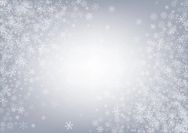 Weiße Schneeflocke Vector Gray Hintergrund. Licht — Stockvektor