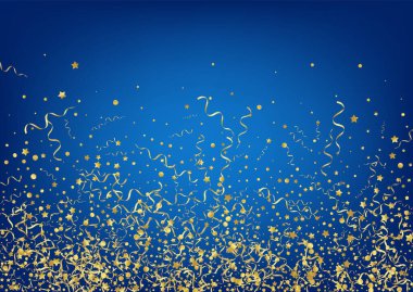 Altın Yıldız Eğlence Vektörü Mavi Arkaplan. Girdap! 