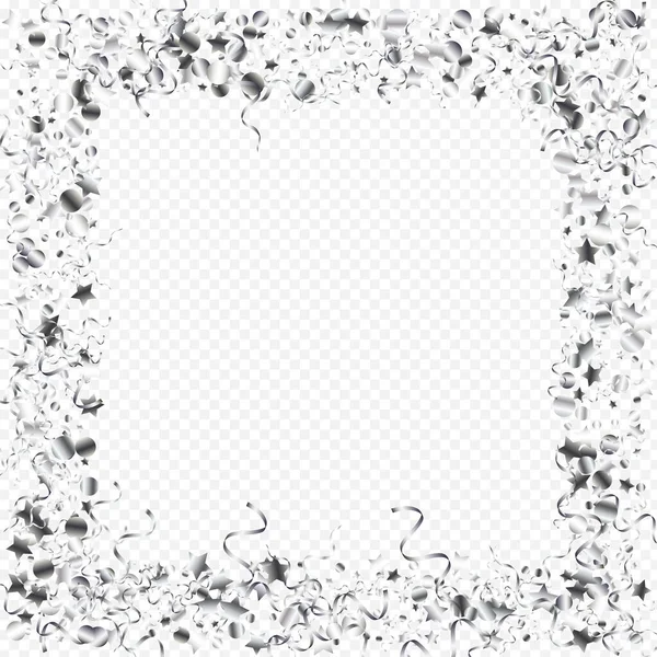 Confettis argent Fun vecteur transparent — Image vectorielle