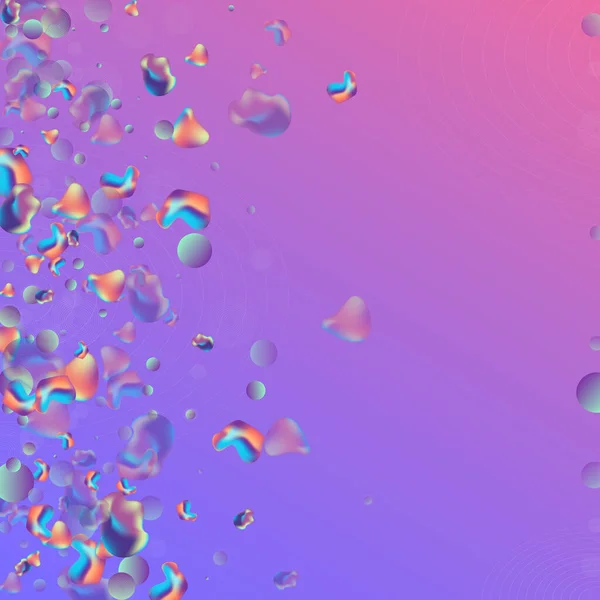 Iridescent Bubbles Trendy Vector Blue Fone. — стоковый вектор