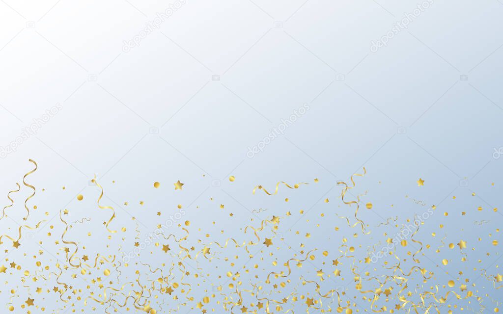 Gold Spiral Celebrate Vector Gray Background. Fun 