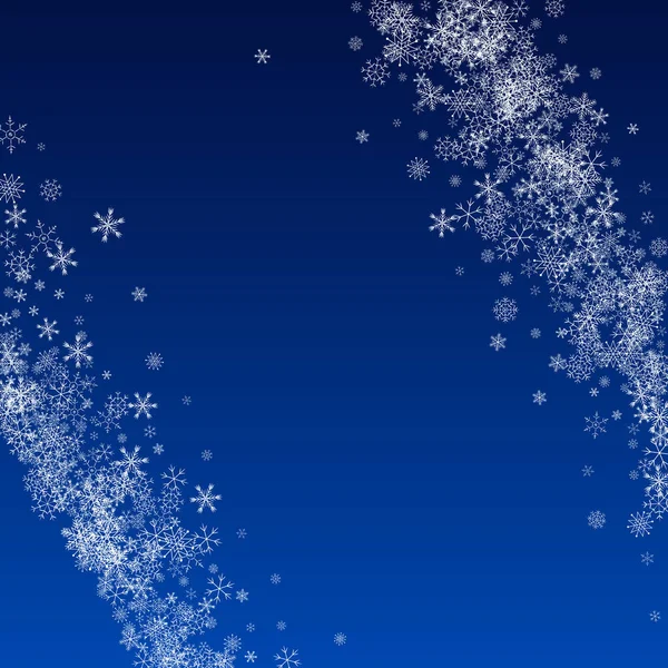 Silber Snow Vector Blue Hintergrund. Weihnachten — Stockvektor