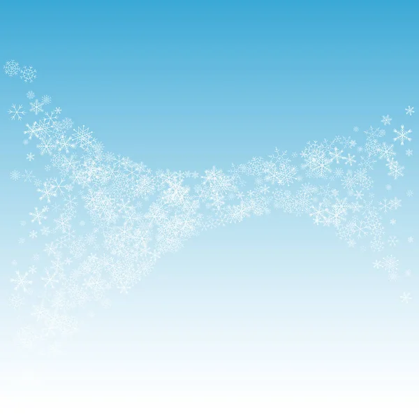 Biały płatek śniegu wektor niebieskie tło. Boże Narodzenie śnieg — Wektor stockowy