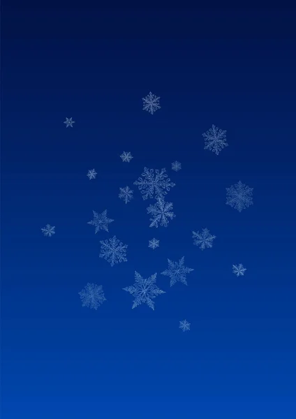 Silver Snowfall Vector Fundo Azul Cartão Neve Leve White Falling — Fotografia de Stock