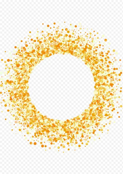 Жовтий Пил Яскравий Прозорий Фон Ювілейний Круглий Дизайн Золотий Конфітті — стокове фото
