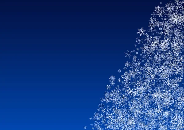 Witte Sneeuwvlok Vector Blauwe Achtergrond Vakantie Sneeuwspandoek Grijze Lucht Textuur — Stockfoto