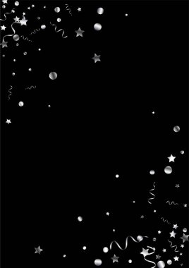 Gümüş Kurdele Girdap Vektörü Siyah Arkaplan. Noel Flamalı İllüstrasyon. Spiral Parti Bitkisi. Gümüş Yıldönümü Davetiyesi.