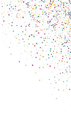 Yellow Rain Christmas White Background. Flying Dust Wallpaper. Transparent Round Texture. Green Confetti Festival Pattern.